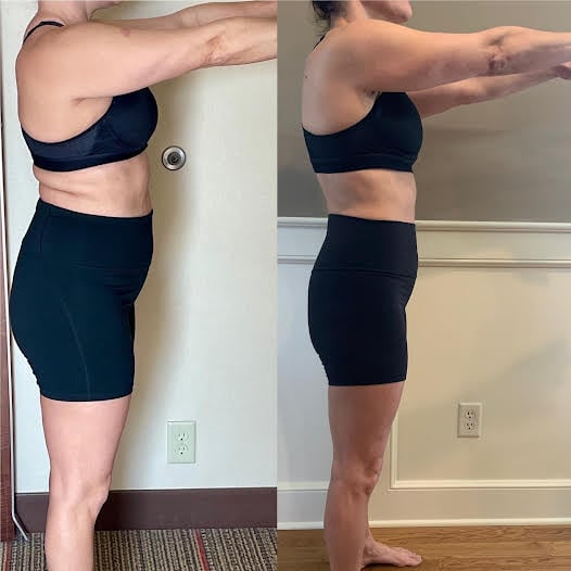 Before and After Side Image Comparison of a Lifestyle Program Client