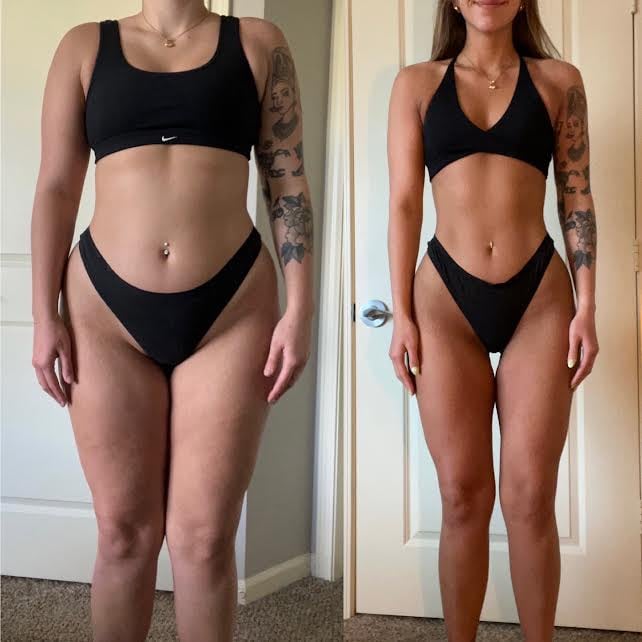 Before and After Transformation of Lifestyle Program Client